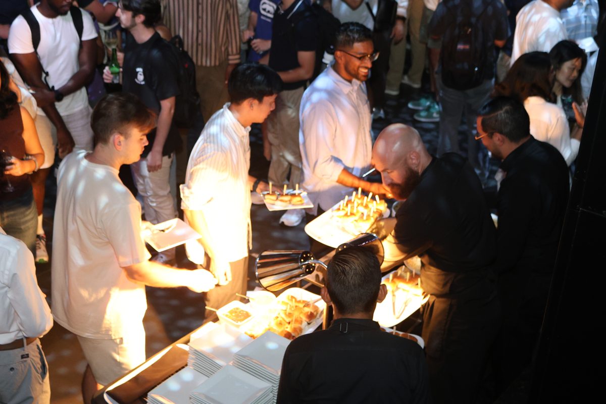 Attendees at the buffet
