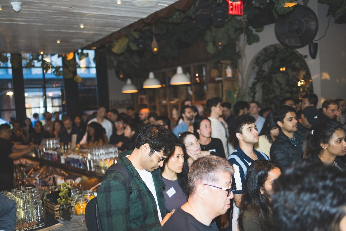 Standing crowd at the bar area