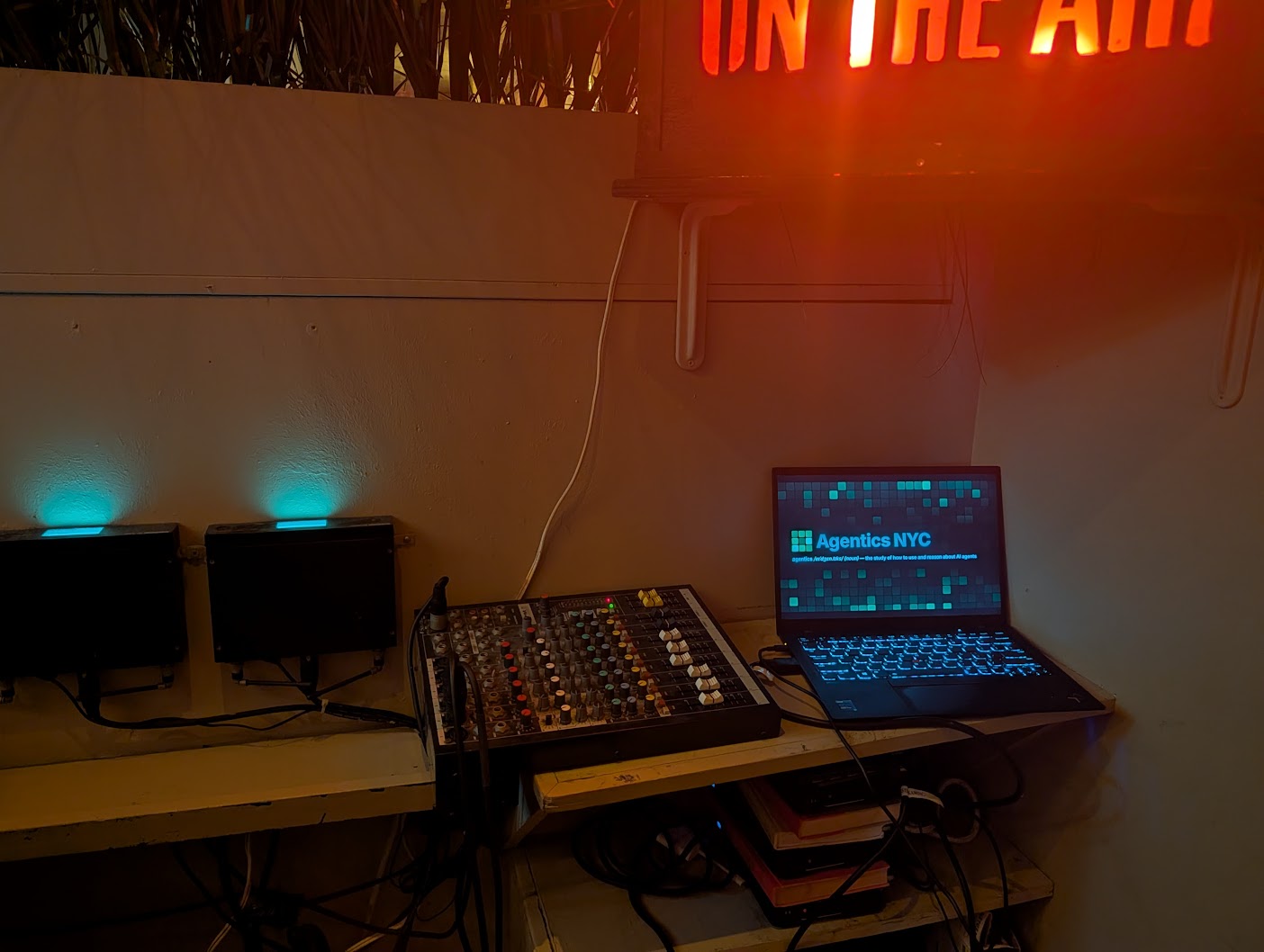 AV setup with Agentics NYC on screen