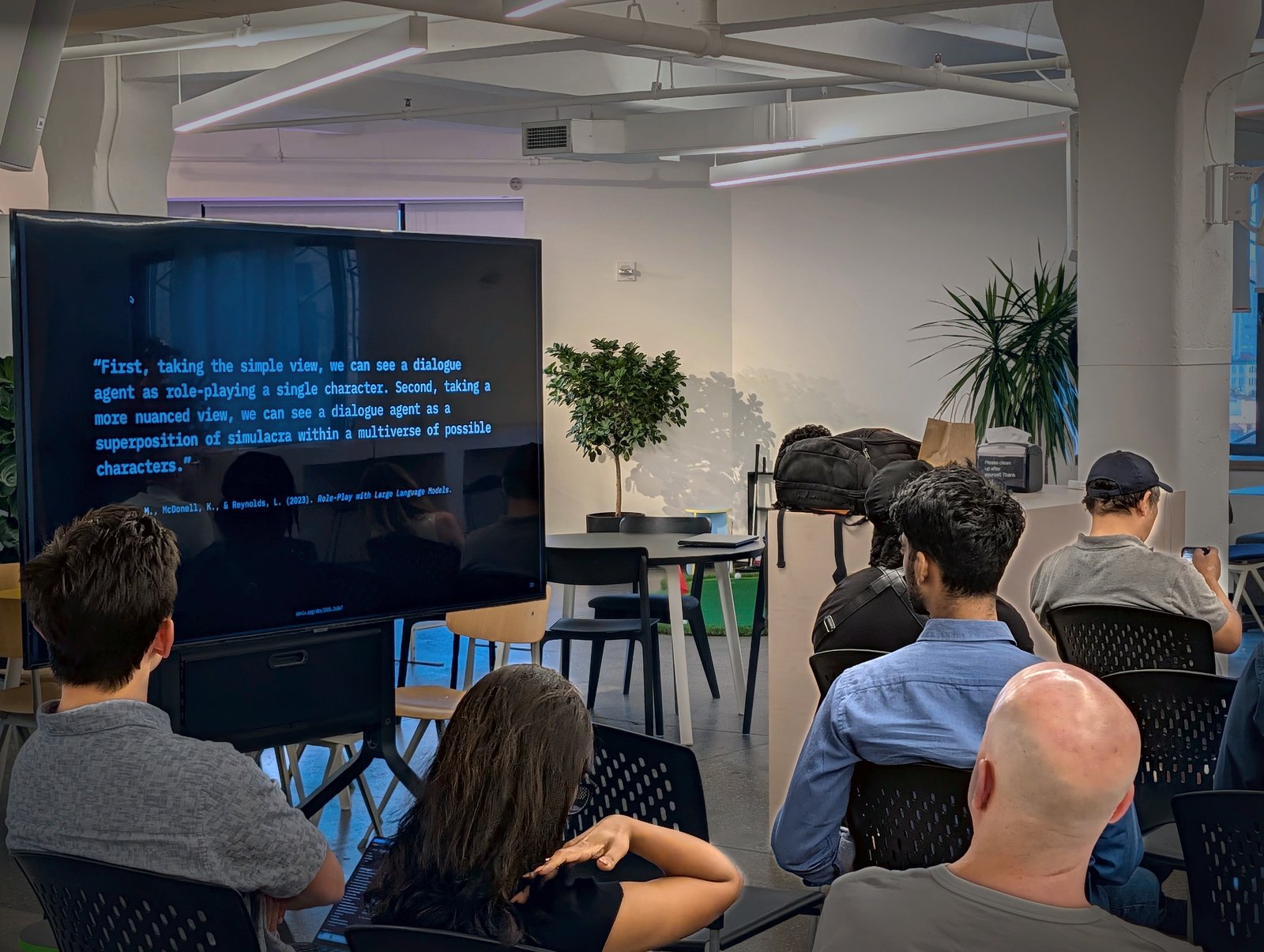 Simulacra quote slide over the audience